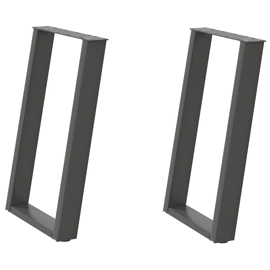vidaXL Picioare de masă în formă de U, 2 buc., antracit, 60x(72-73) cm, oțel