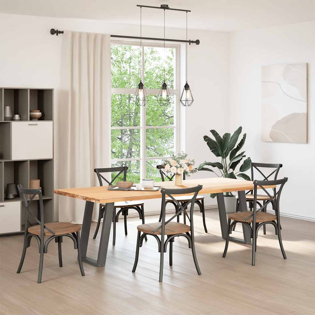 vidaXL Picioare de masă în formă de U, 2 buc., antracit, 60x(72-73) cm, oțel