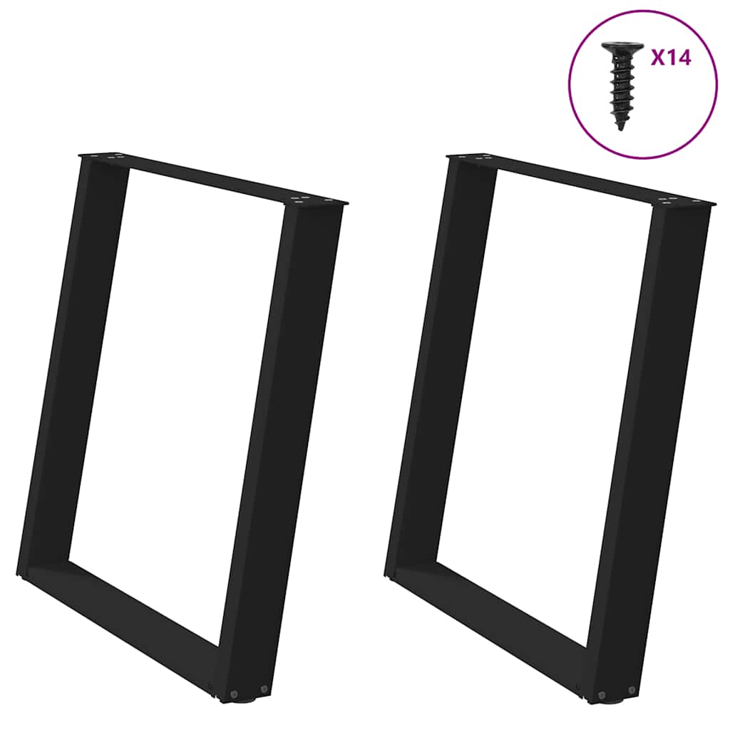 vidaXL Picioare de masă în formă de U, 2 buc., negru, 70x(72-73) cm, oțel vidaXL Picioare de masă în formă de U, 2 buc., negru, 70x(72-73) cm, oțel
