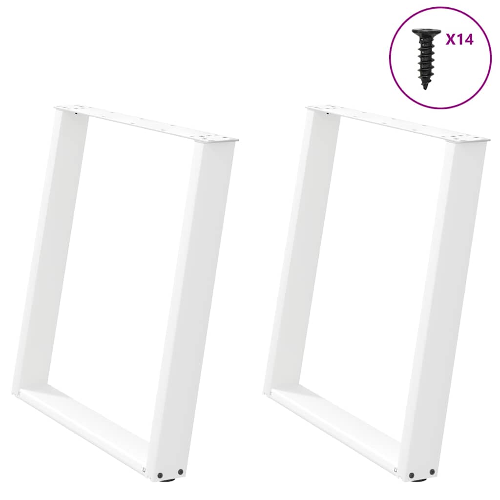 vidaXL Picioare de masă în formă de U, 2 buc., alb, 70x(72-73) cm, oțel vidaXL Picioare de masă în formă de U, 2 buc., alb, 70x(72-73) cm, oțel