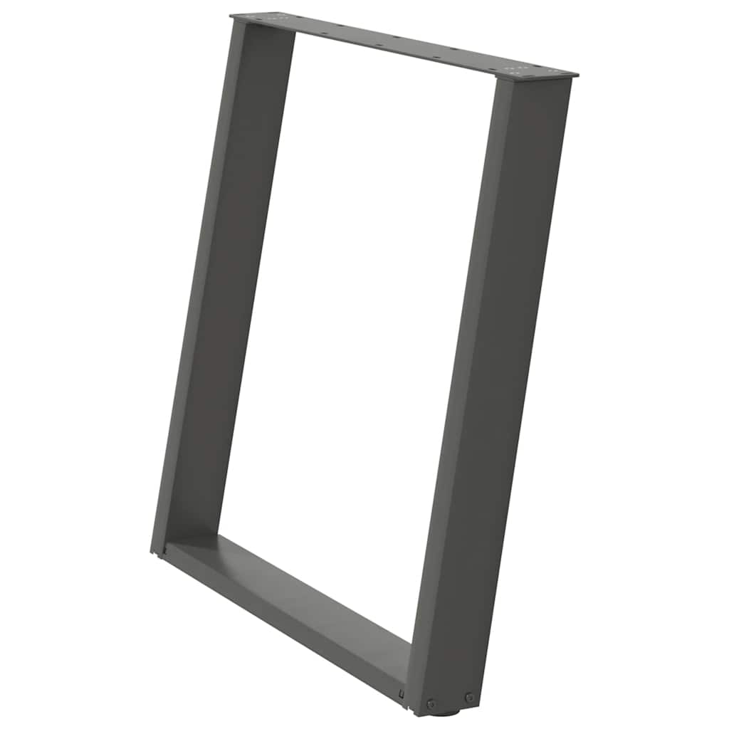 vidaXL Picioare de masă în formă de U, 2 buc., antracit, 80x(72-73) cm, oțel vidaXL Picioare de masă în formă de U, 2 buc., antracit, 80x(72-73) cm, oțel