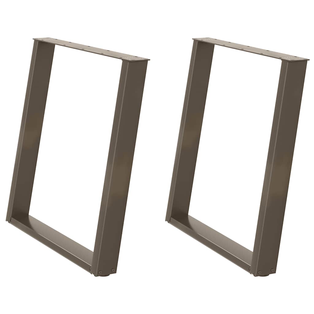 vidaXL Picioare de masă în formă de U, 2 buc., oțel natural, 80x(72-73) cm