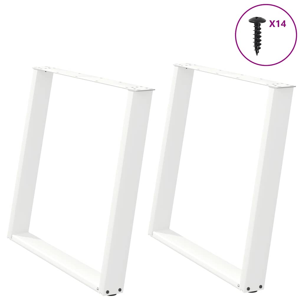 vidaXL Picioare de masă în formă de U, 2 buc., alb, 90x(72-73) cm, oțel vidaXL Picioare de masă în formă de U, 2 buc., alb, 90x(72-73) cm, oțel