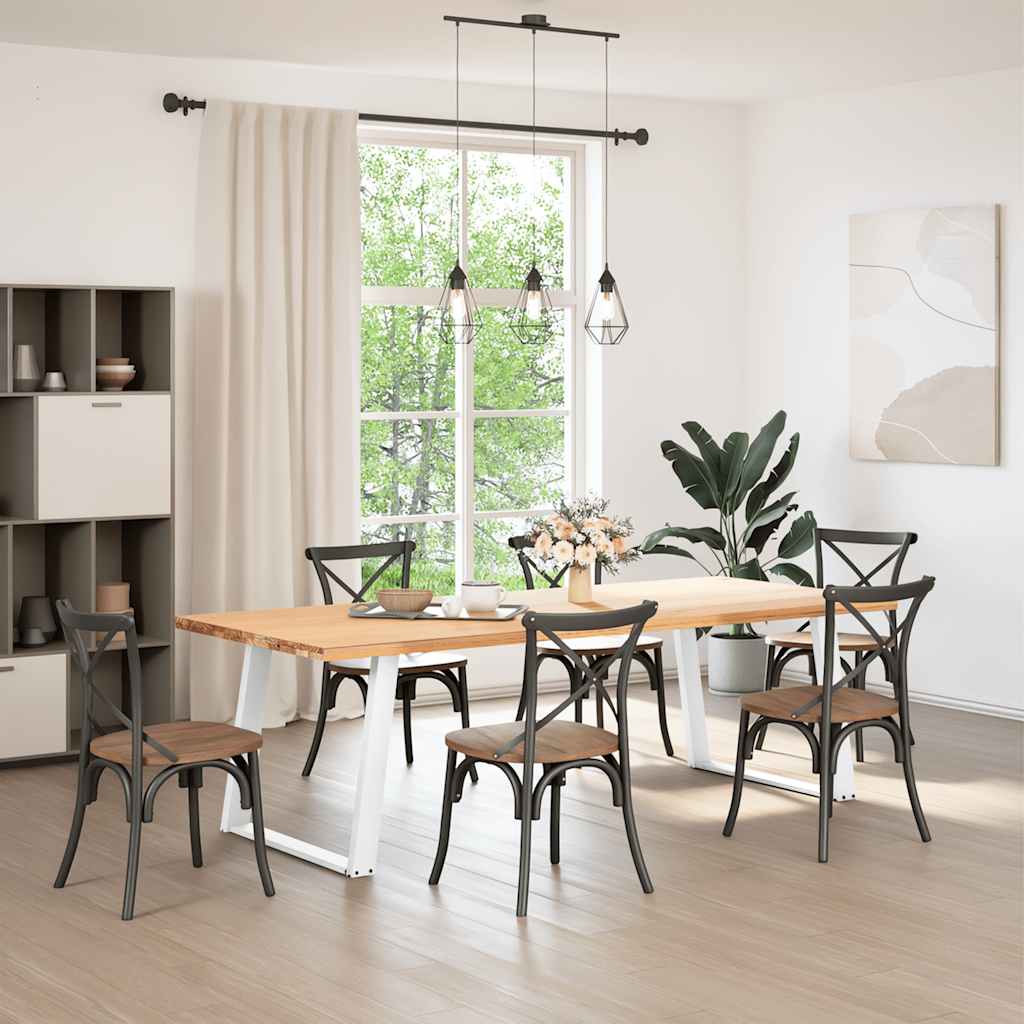 vidaXL Picioare de masă în formă de U, 2 buc., alb, 100 x (72-73) cm, oțel