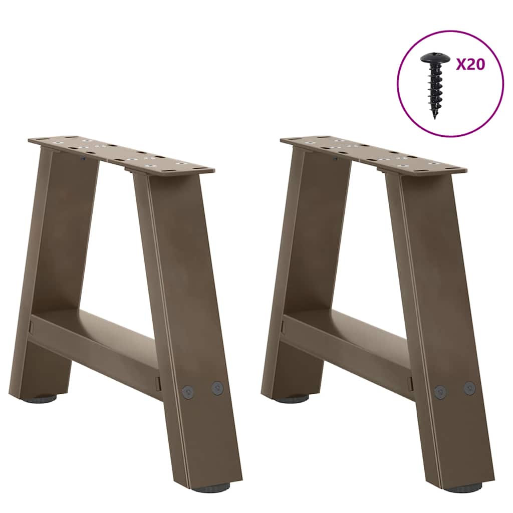 vidaXL Picioare pentru măsuță de cafea în formă de A, 2 buc., 40x(30-31) cm, oțel