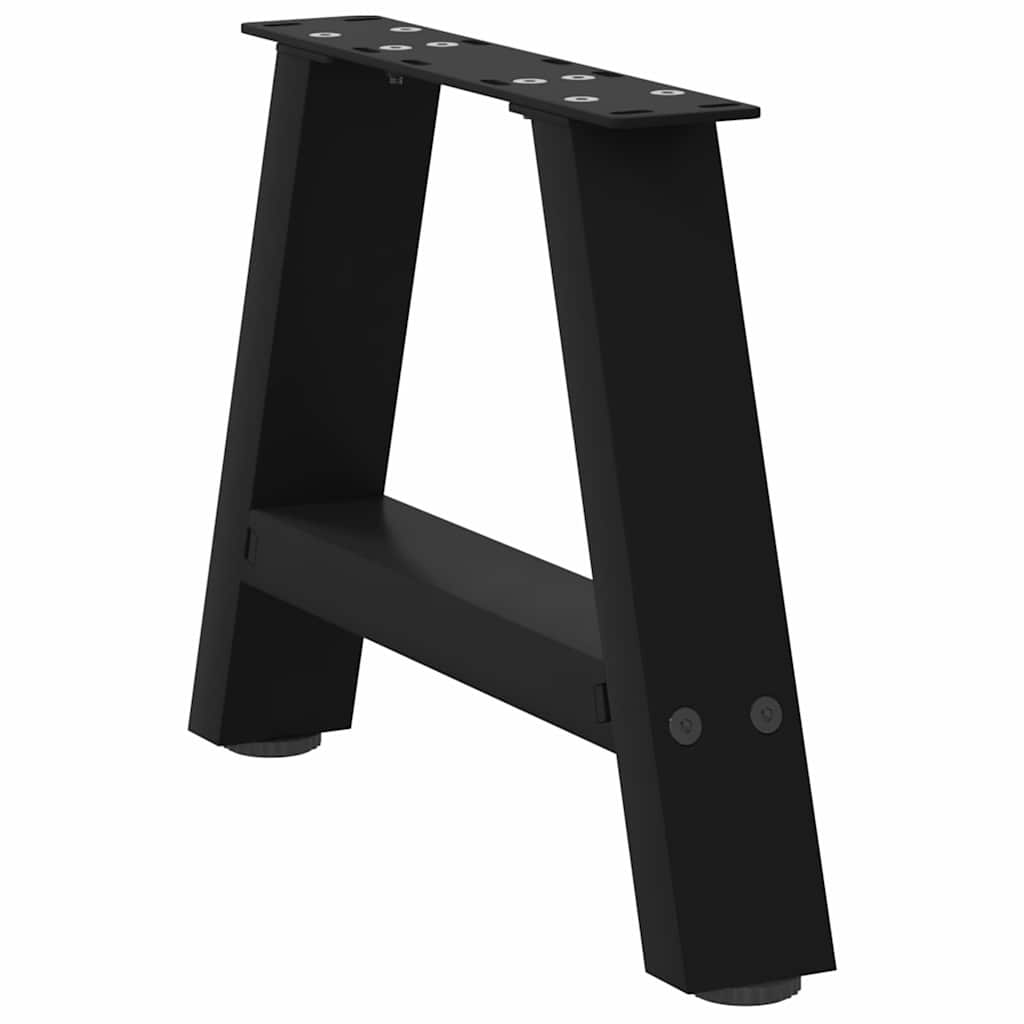 vidaXL Picioare pentru măsuță de cafea în formă de A, 2 buc., negru, 50x(30-31) cm, oțel