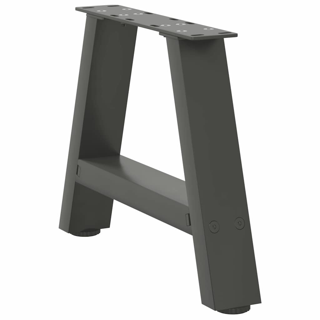 vidaXL Picioare pentru măsuță de cafea în formă de A, 2 buc., antracit, 50x(30-31) cm, oțel