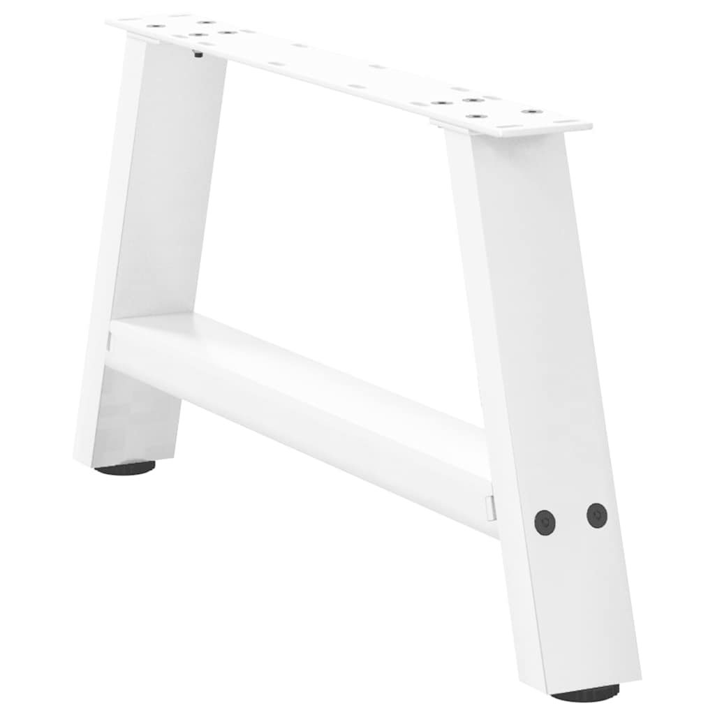 vidaXL Picioare pentru măsuță de cafea în formă de A, 2 buc., alb, 60x(30-31) cm, oțel
