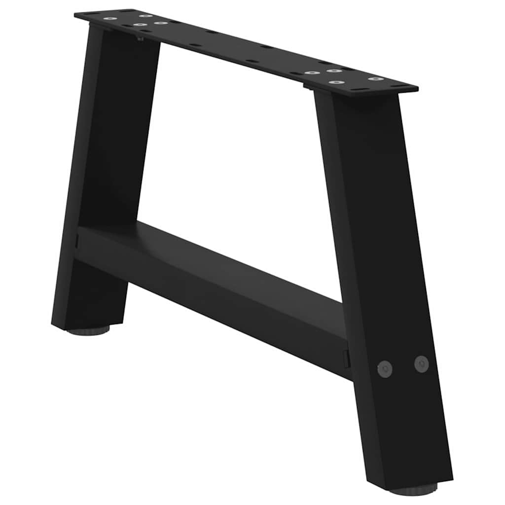 vidaXL Picioare pentru măsuță de cafea în formă de A, 2 buc., negru, 70x(30-31) cm, oțel
