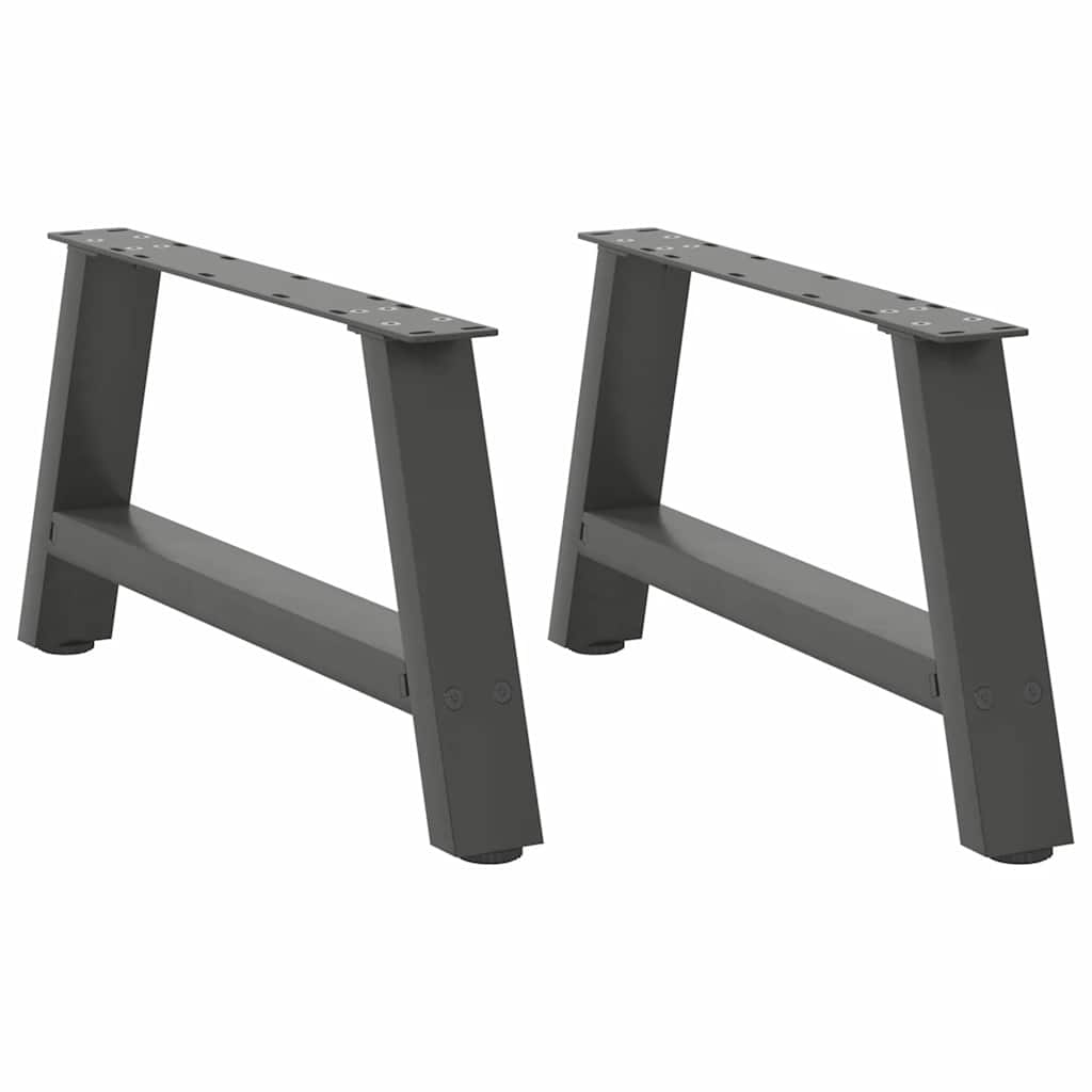 vidaXL Picioare pentru măsuță de cafea în formă de A, 2 buc., antracit, 70x(30-31) cm, oțel