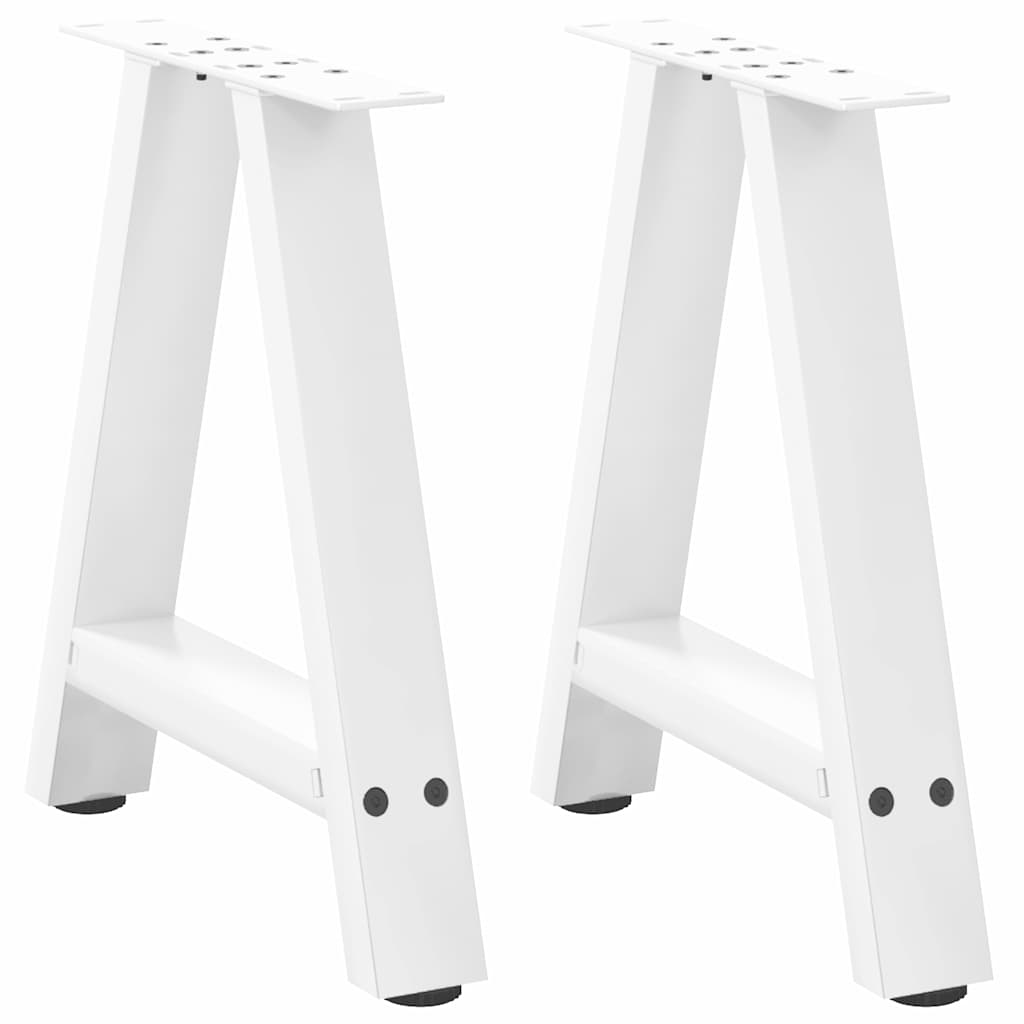 vidaXL Picioare pentru măsuță de cafea în formă de A, 2 buc., alb, 38x(42-43) cm, oțel vidaXL Picioare pentru măsuță de cafea în formă de A, 2 buc., alb, 38x(42-43) cm, oțel