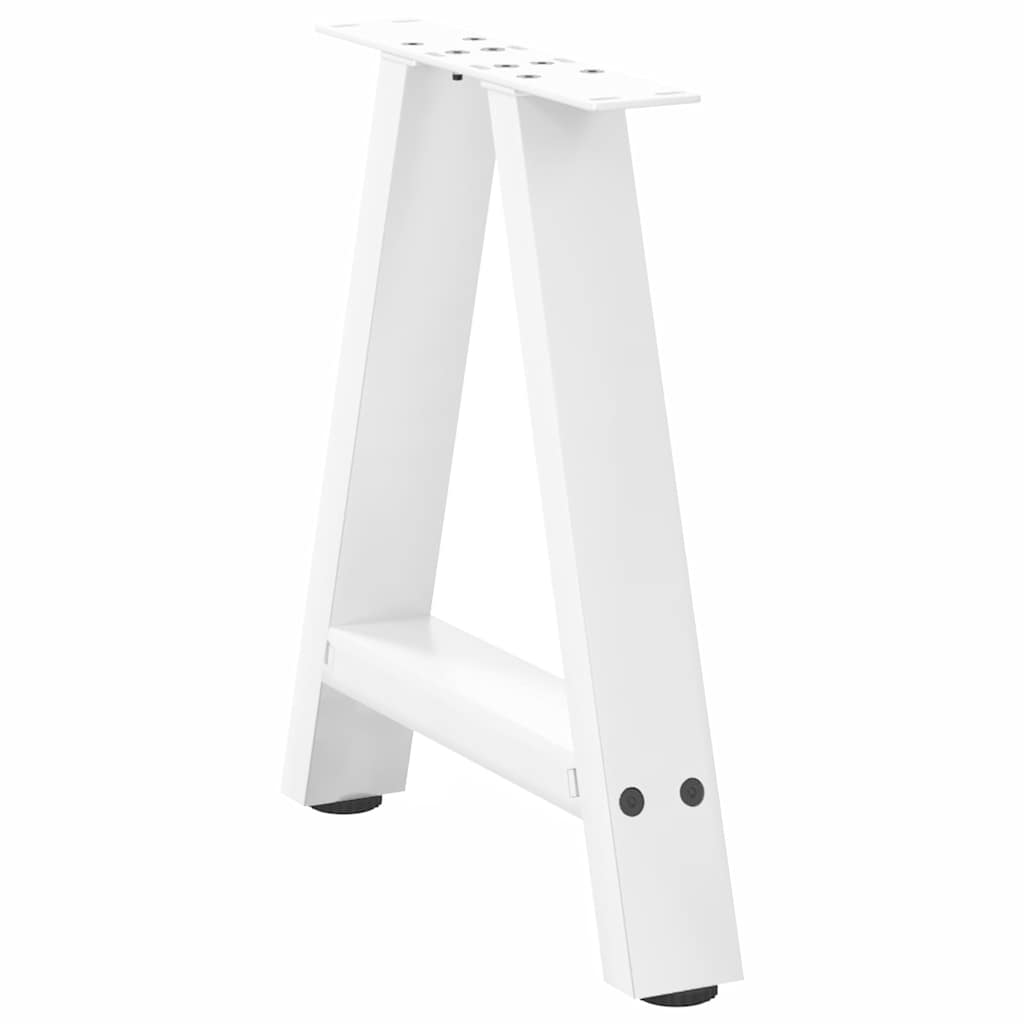 vidaXL Picioare pentru măsuță de cafea în formă de A, 2 buc., alb, 50x(42-43) cm, oțel
