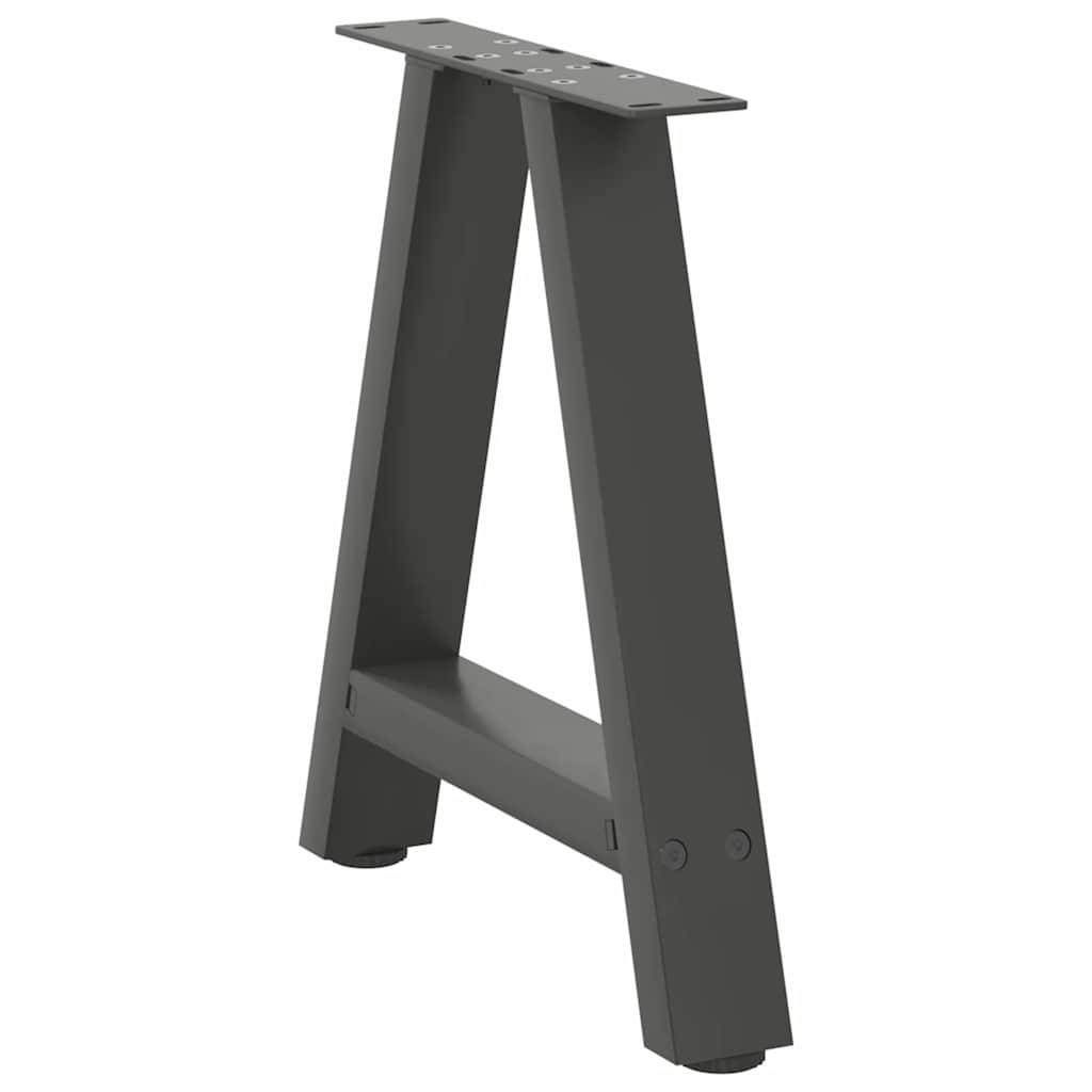 vidaXL Picioare pentru măsuță de cafea în formă de A, 2 buc., antracit, 50x(42-43) cm, oțel
