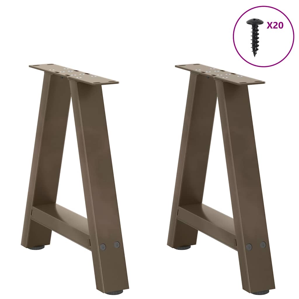 vidaXL Picioare pentru măsuță de cafea în formă de A, 2 buc., 50x(42-43) cm, oțel
