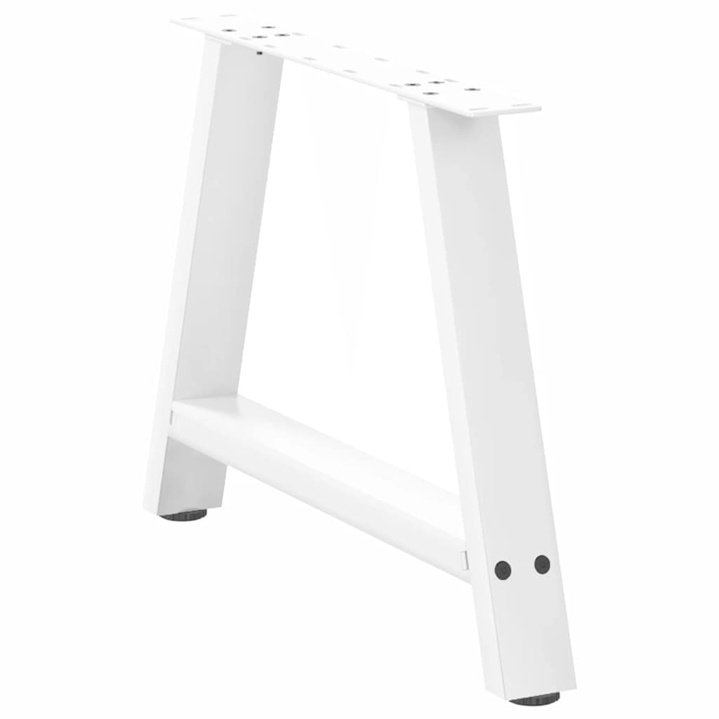 vidaXL Picioare pentru măsuță de cafea în formă de A, 2 buc., alb, 60x(42-43) cm, oțel