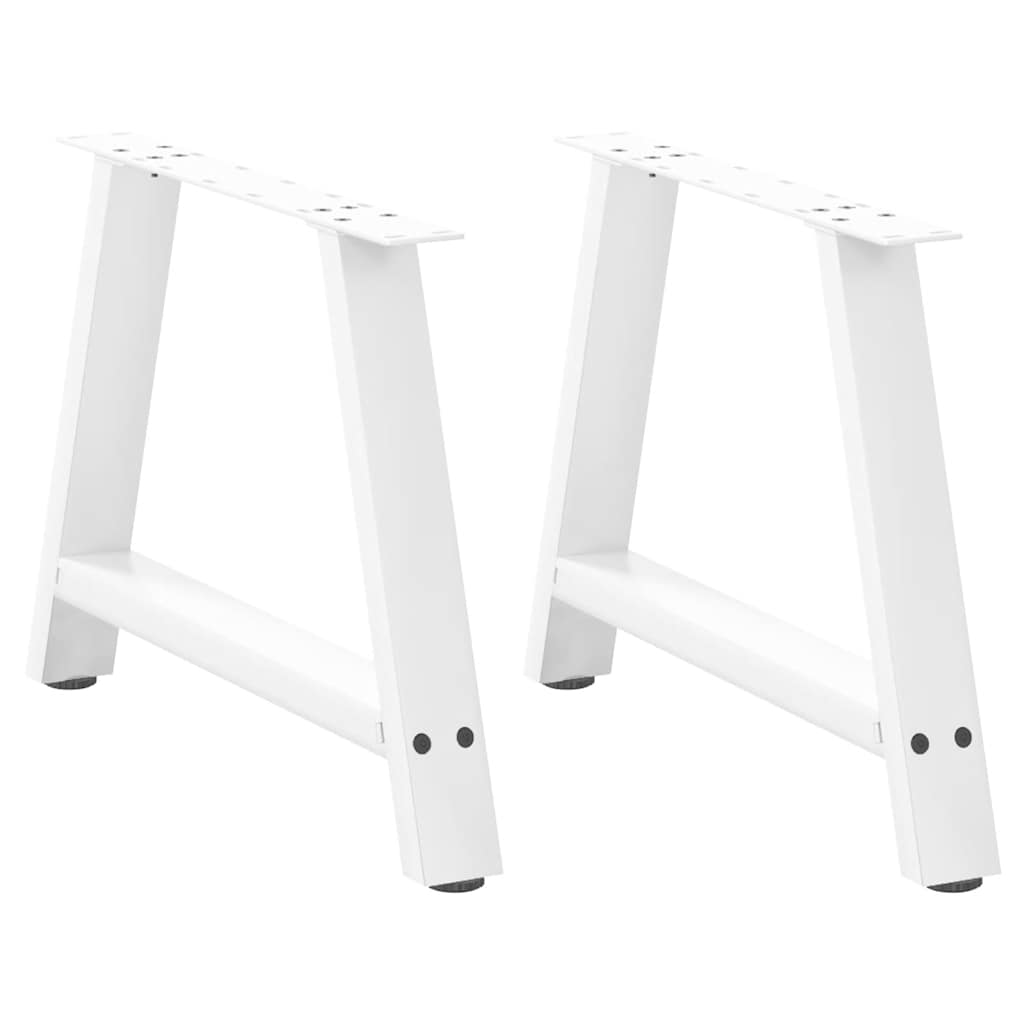 vidaXL Picioare pentru măsuță de cafea în formă de A, 2 buc., alb, 60x(42-43) cm, oțel