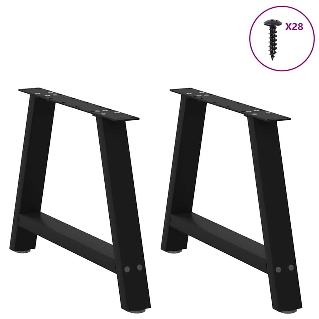 vidaXL Picioare pentru măsuță de cafea în formă de A, 2 buc., negru, 70x(42-43) cm, oțel vidaXL Picioare pentru măsuță de cafea în formă de A, 2 buc., negru, 70x(42-43) cm, oțel
