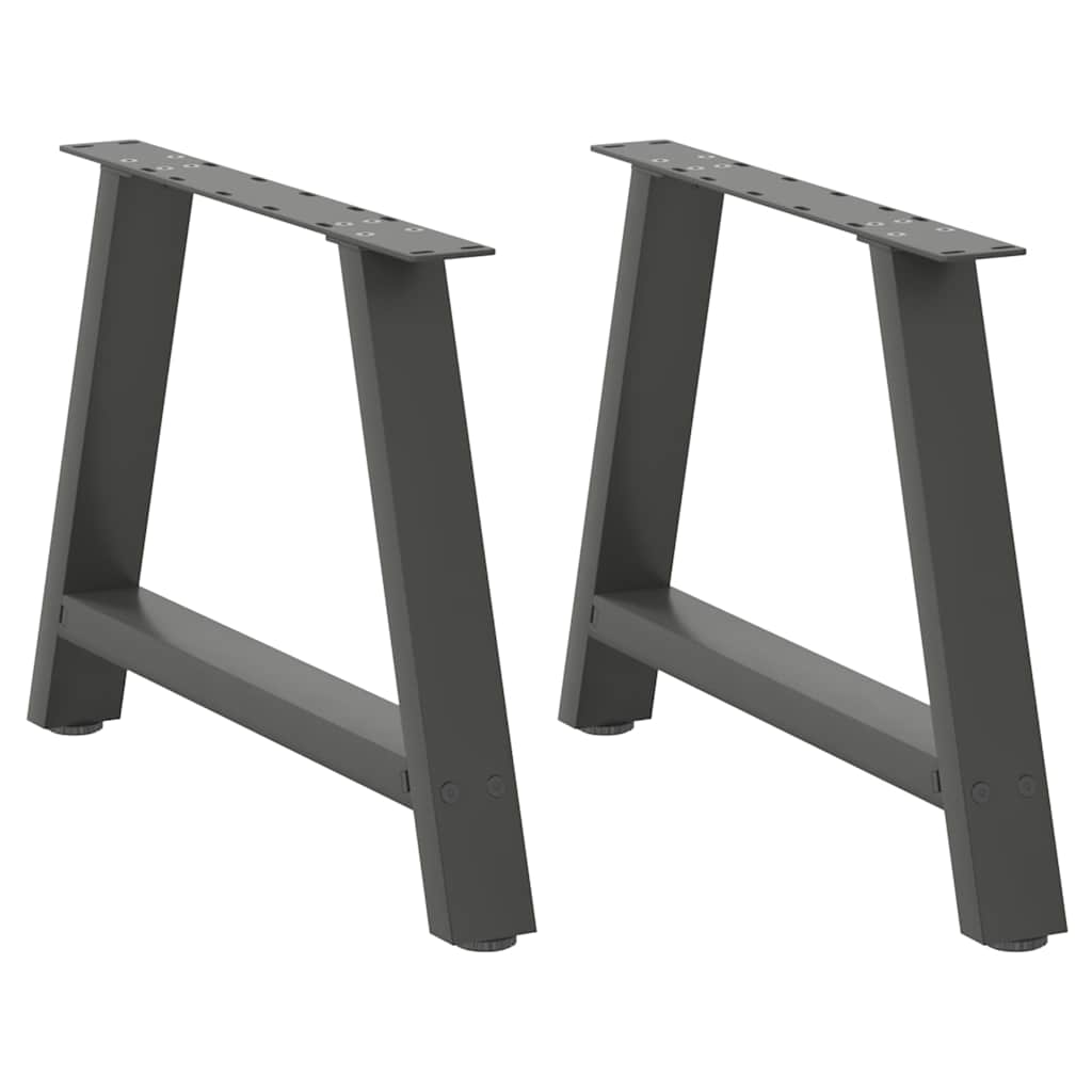 vidaXL Picioare pentru măsuță de cafea în formă de A, 2 buc., antracit, 70x(42-43) cm, oțel