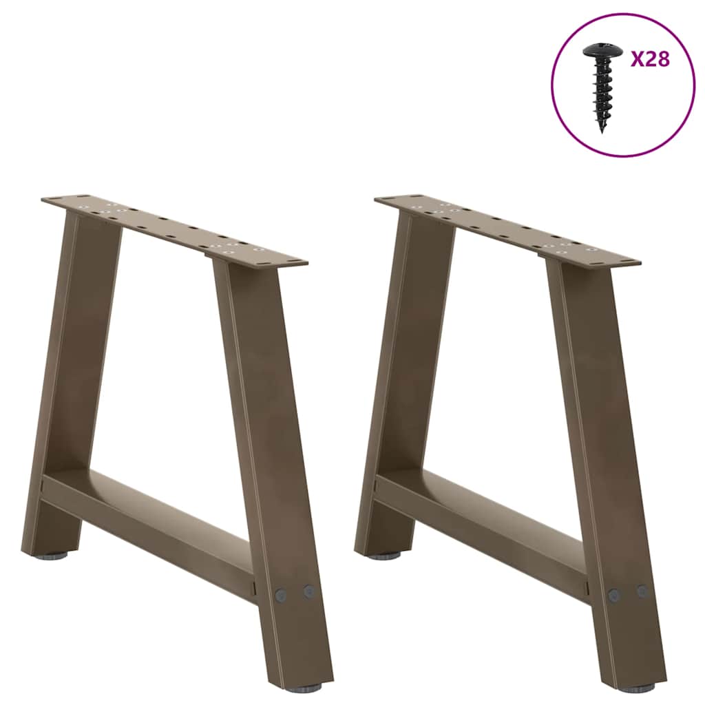 vidaXL Picioare pentru măsuță de cafea în formă de A, 2 buc., 70x(42-43) cm, oțel