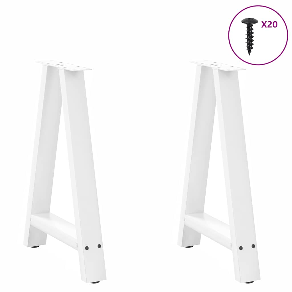 vidaXL Picioare de masă în formă de A, 2 buc., alb, 50x(72-73) cm, oțel vidaXL Picioare de masă în formă de A, 2 buc., alb, 50x(72-73) cm, oțel