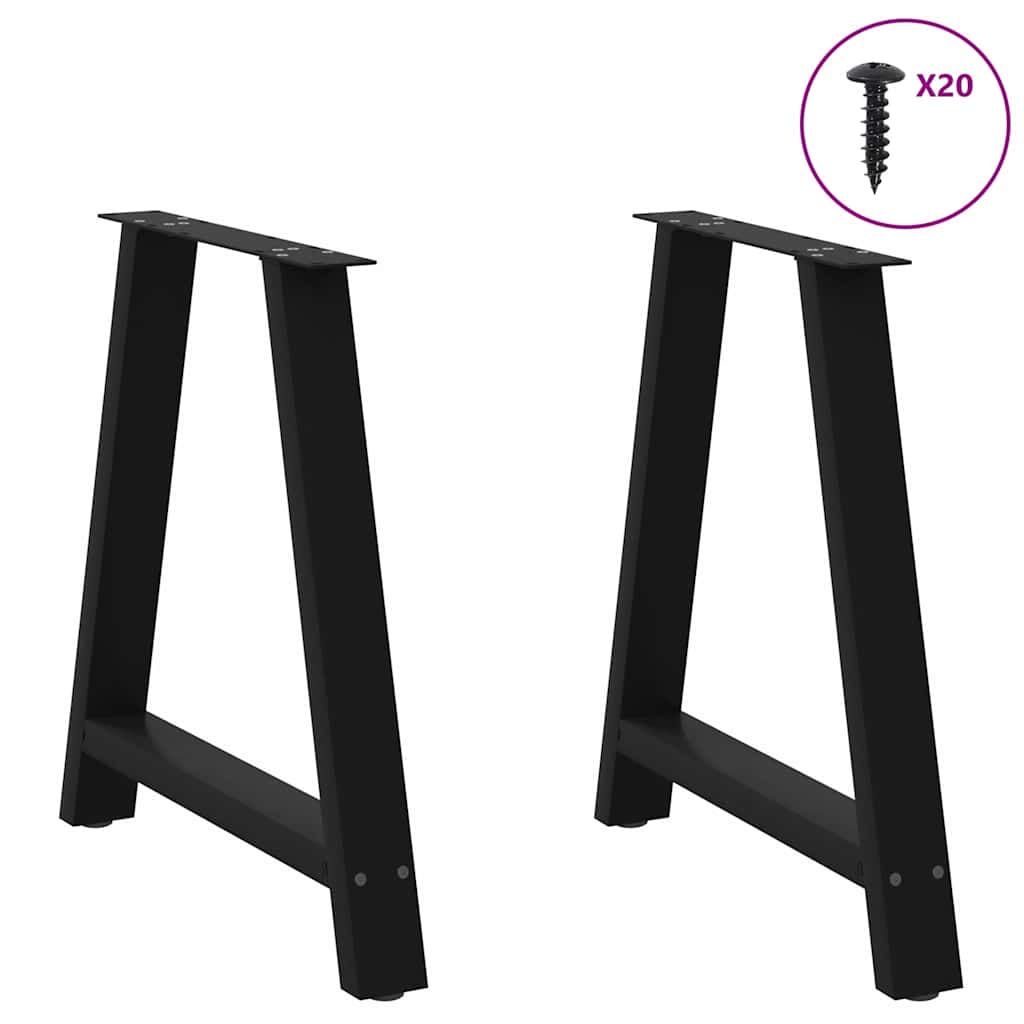 vidaXL Picioare de masă în formă de A, 2 buc., negru, 70x(72-73) cm, oțel vidaXL Picioare de masă în formă de A, 2 buc., negru, 70x(72-73) cm, oțel