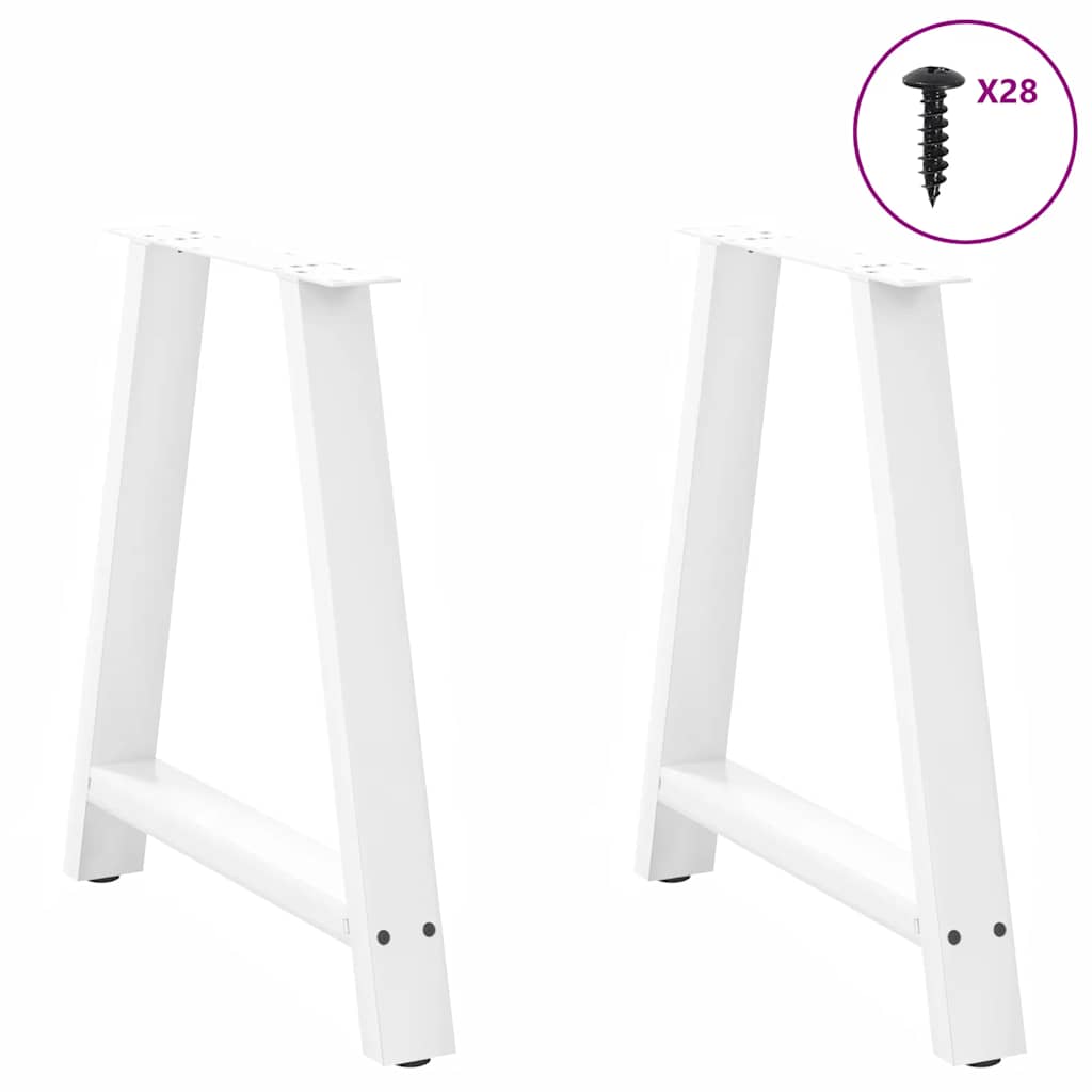 vidaXL Picioare de masă în formă de A, 2 buc., alb, 80x(72-73) cm, oțel vidaXL Picioare de masă în formă de A, 2 buc., alb, 80x(72-73) cm, oțel