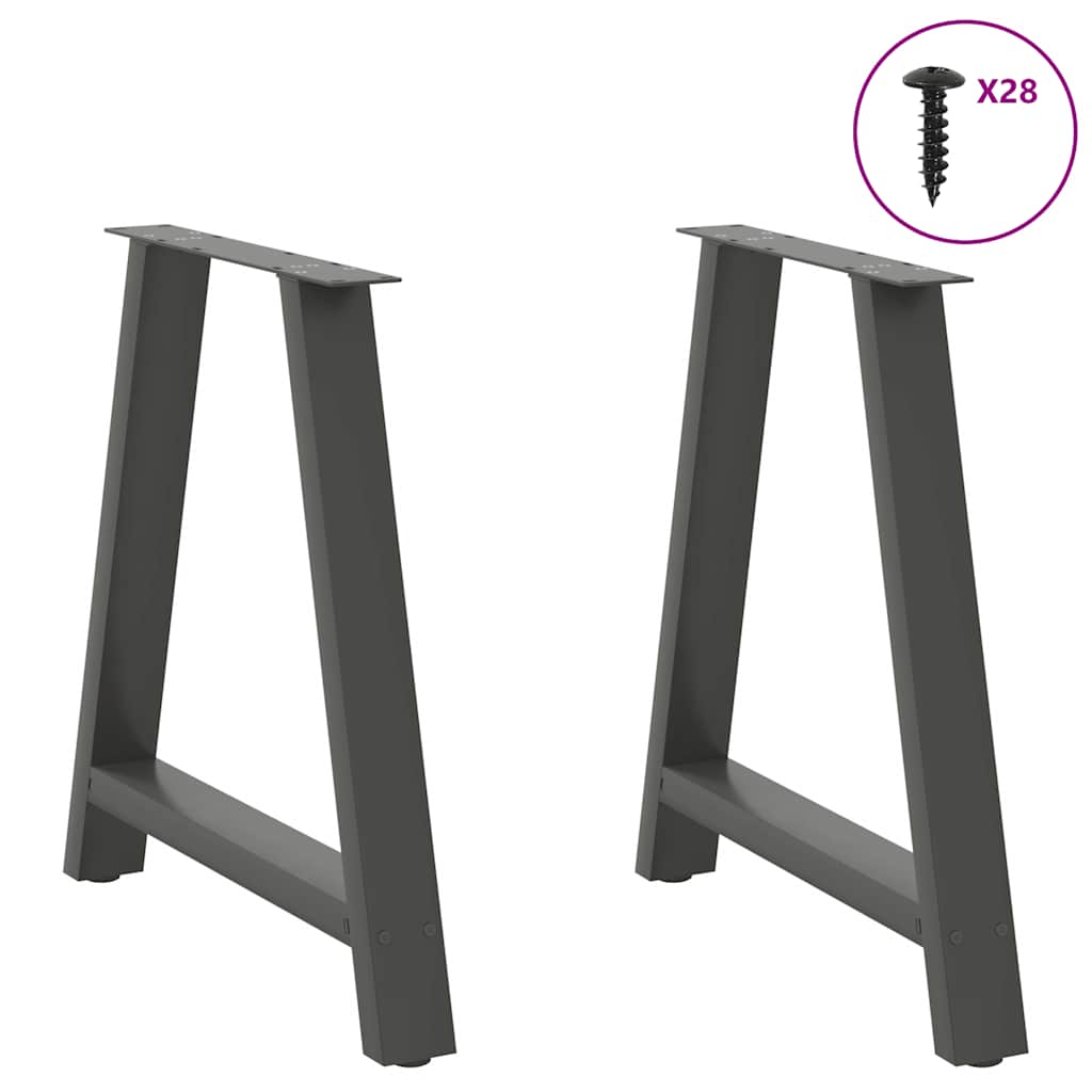 vidaXL Picioare de masă în formă de A, 2 buc., antracit, 80x(72-73) cm, oțel vidaXL Picioare de masă în formă de A, 2 buc., antracit, 80x(72-73) cm, oțel