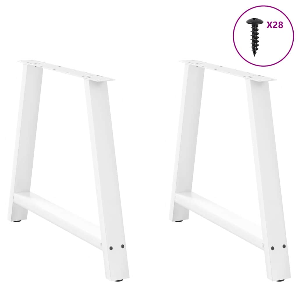vidaXL Picioare de masă în formă de A, 2 buc., alb, 90x(72-73) cm, oțel vidaXL Picioare de masă în formă de A, 2 buc., alb, 90x(72-73) cm, oțel