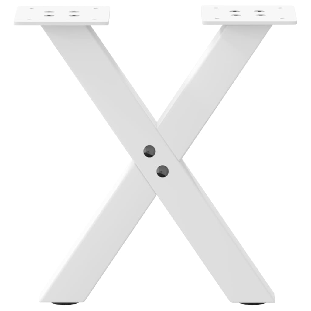 vidaXL Picioare pentru măsuță de cafea în formă de X, 2 buc., alb, 37x(30-31) cm, oțel vidaXL Picioare pentru măsuță de cafea în formă de X, 2 buc., alb, 37x(30-31) cm, oțel