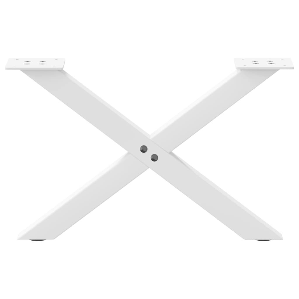 vidaXL Picioare pentru măsuță de cafea în formă de X, 2 buc., alb, 50x(30-31) cm, oțel