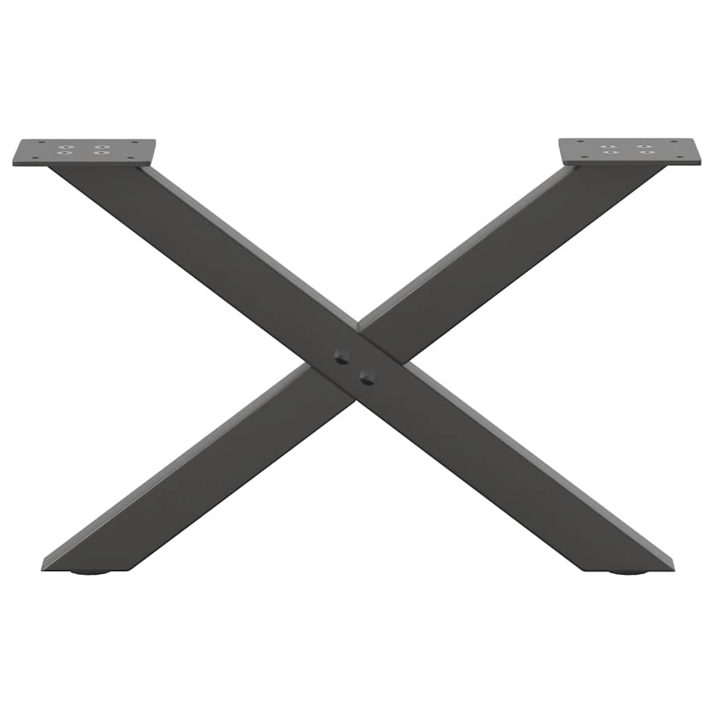 vidaXL Picioare pentru măsuță de cafea în formă de X, 2 buc., antracit, 50x(30-31) cm, oțel