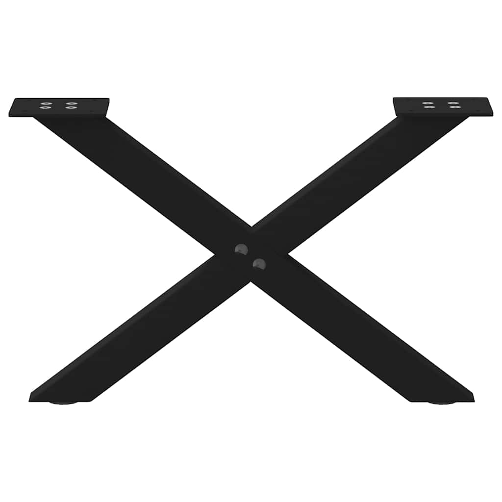 vidaXL Picioare pentru măsuță de cafea în formă de X, 2 buc., negru, 60x(30-31) cm, oțel