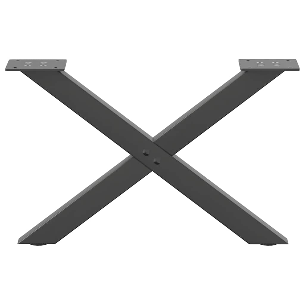 vidaXL Picioare pentru măsuță de cafea în formă de X, 2 buc., antracit, 60x(30-31) cm, oțel