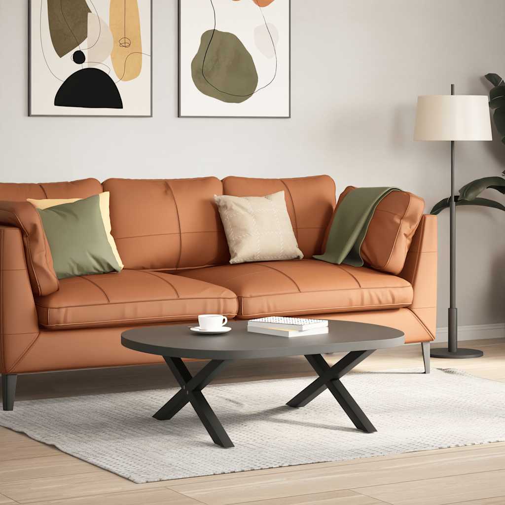 vidaXL Picioare pentru măsuță de cafea în formă de X, 2 buc., negru, 70x(30-31) cm, oțel