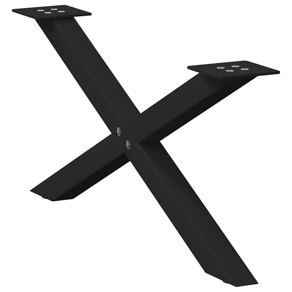 vidaXL Picioare pentru măsuță de cafea în formă de X, 2 buc., negru, 70x(30-31) cm, oțel