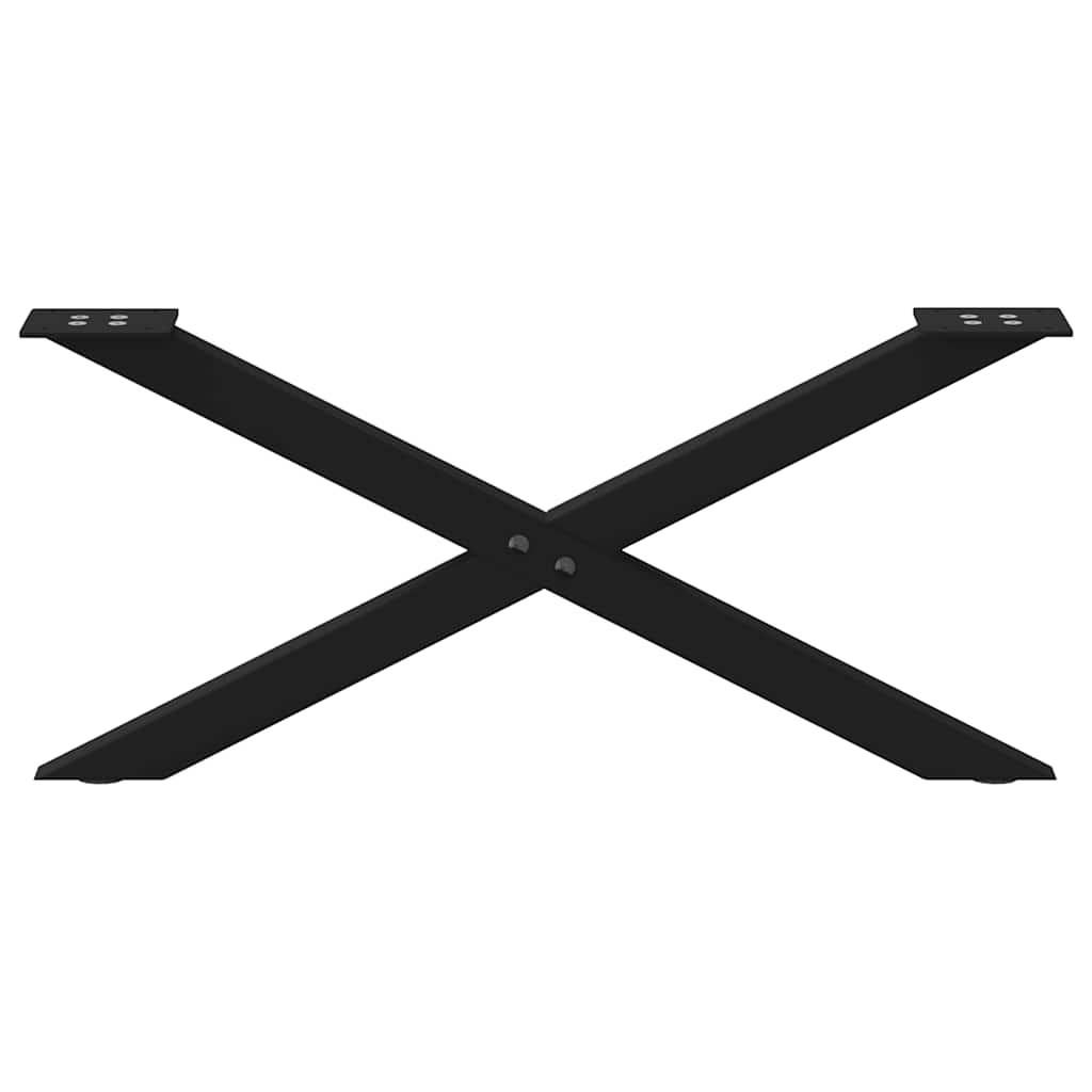 vidaXL Picioare pentru măsuță de cafea în formă de X, 2 buc., negru, 70x(30-31) cm, oțel