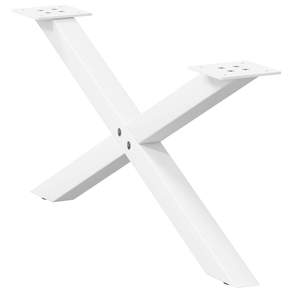 vidaXL Picioare pentru măsuță de cafea în formă de X, 2 buc., alb, 70x(30-31) cm, oțel