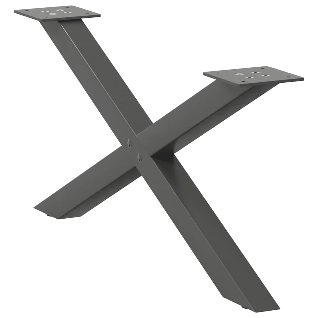 vidaXL Picioare pentru măsuță de cafea în formă de X, 2 buc., antracit, 70x(30-31) cm, oțel vidaXL Picioare pentru măsuță de cafea în formă de X, 2 buc., antracit, 70x(30-31) cm, oțel