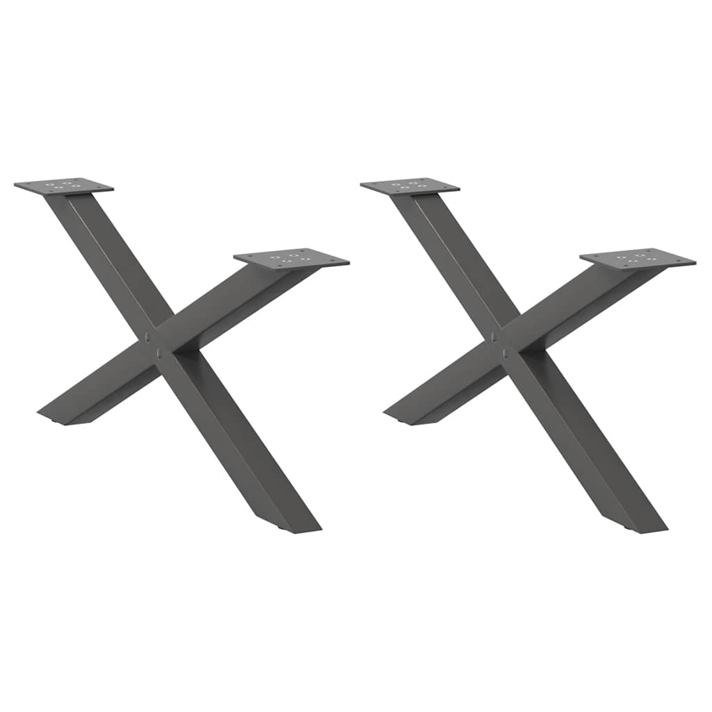 vidaXL Picioare pentru măsuță de cafea în formă de X, 2 buc., antracit, 70x(30-31) cm, oțel vidaXL Picioare pentru măsuță de cafea în formă de X, 2 buc., antracit, 70x(30-31) cm, oțel