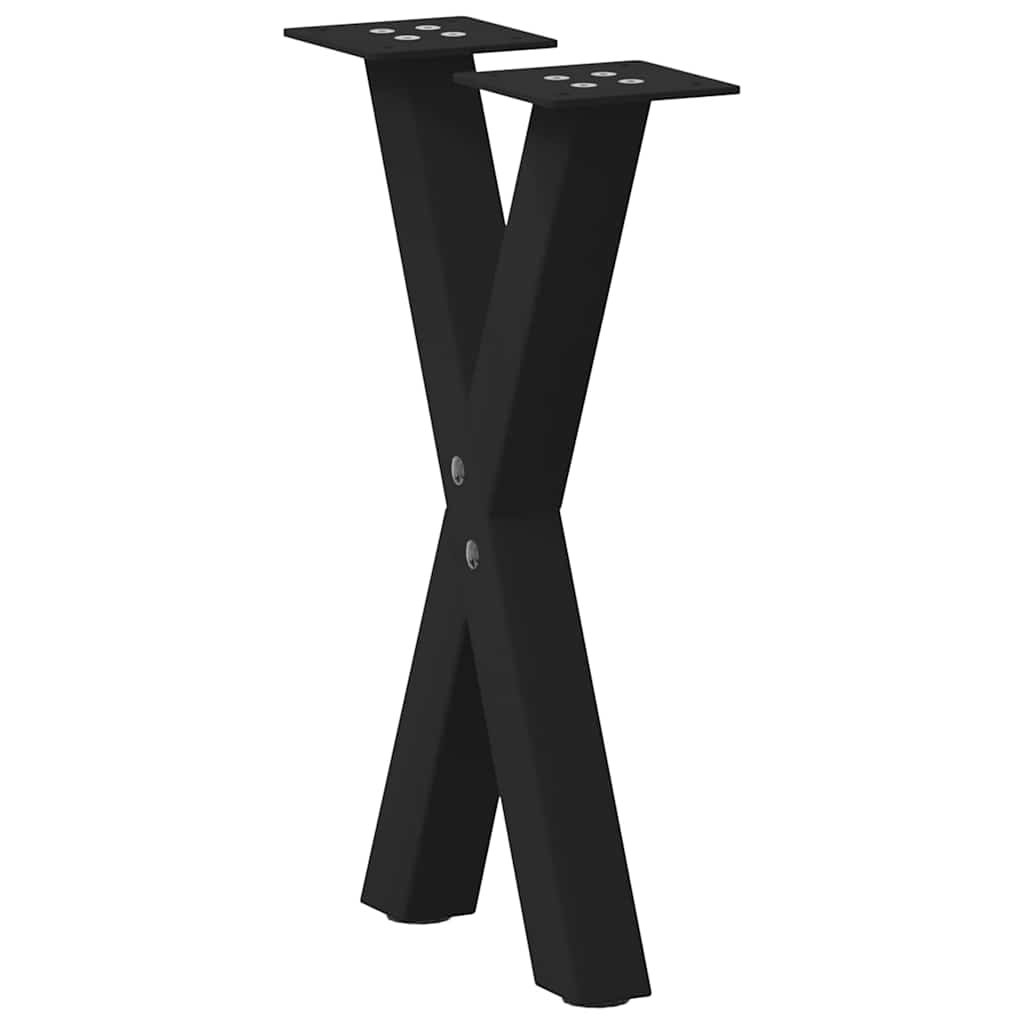 vidaXL Picioare pentru măsuță de cafea în formă de X, 2 buc., negru, 38x(42-43) cm, oțel