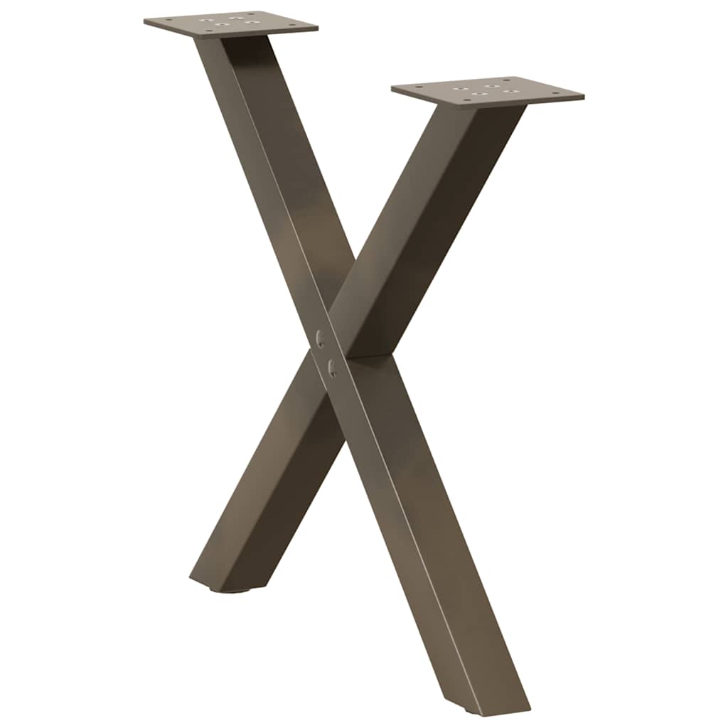vidaXL Picioare pentru masă de cafea în formă de X, 2 buc., oțel natural, 50x(42-43) cm vidaXL Picioare pentru masă de cafea în formă de X, 2 buc., oțel natural, 50x(42-43) cm