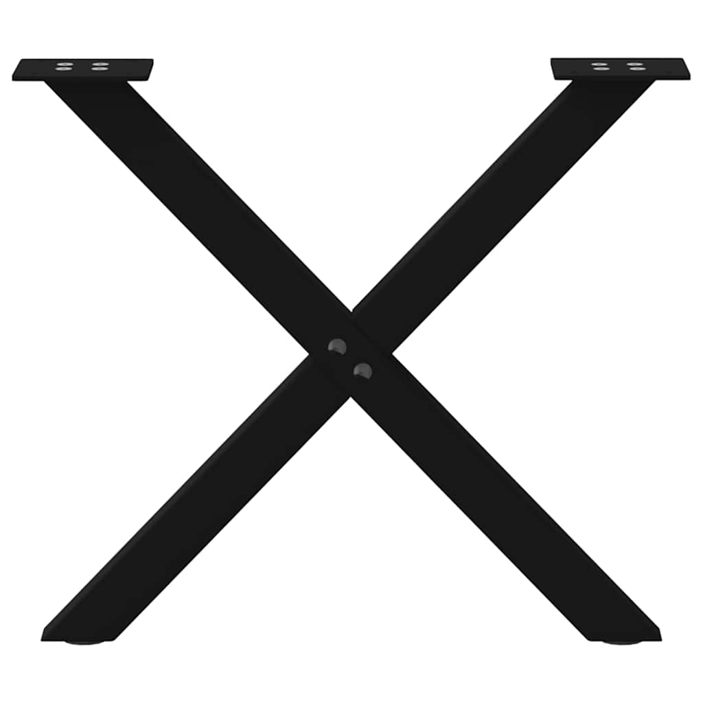 vidaXL Picioare pentru măsuță de cafea în formă de X, 2 buc., negru, 60x(42-43) cm, oțel