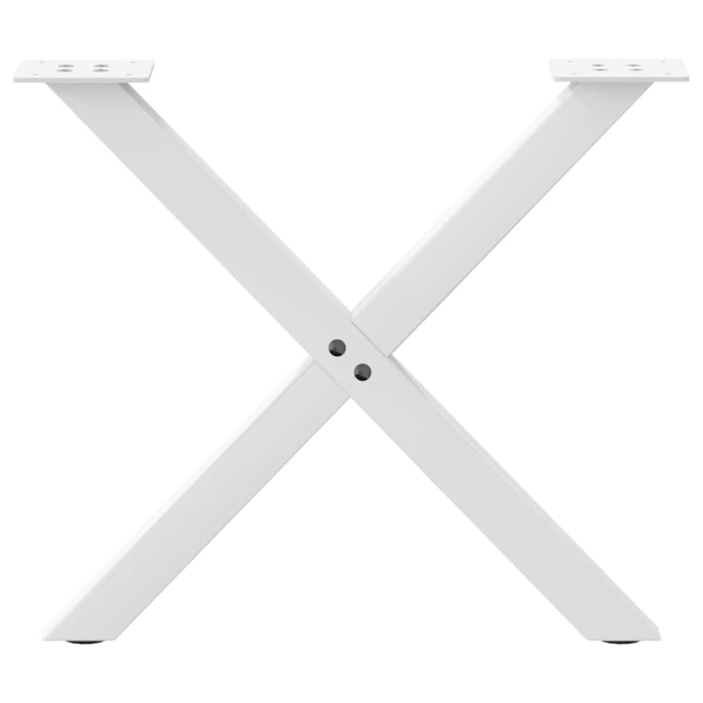 vidaXL Picioare pentru măsuță de cafea în formă de X, 2 buc., alb, 60x(42-43) cm, oțel