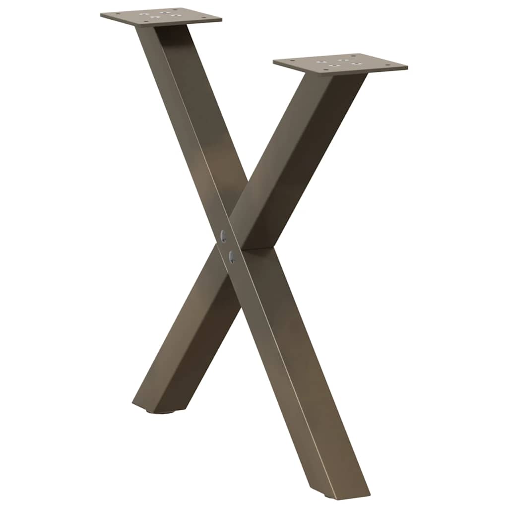 vidaXL Picioare pentru masă de cafea în formă de X, 2 buc., oțel natural, 60 x (42-43) cm vidaXL Picioare pentru masă de cafea în formă de X, 2 buc., oțel natural, 60 x (42-43) cm