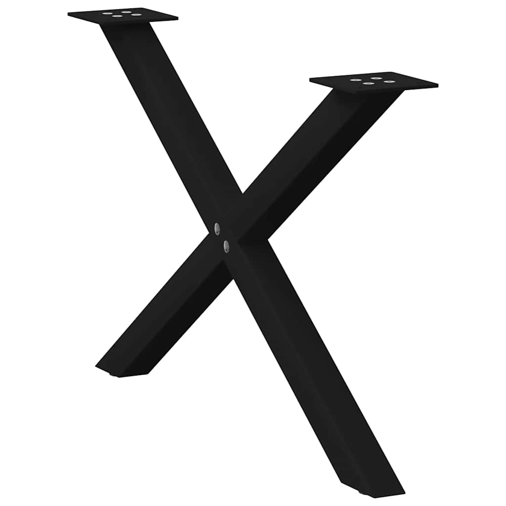 vidaXL Picioare pentru măsuță de cafea în formă de X, 2 buc., negru, 70x(42-43) cm, oțel