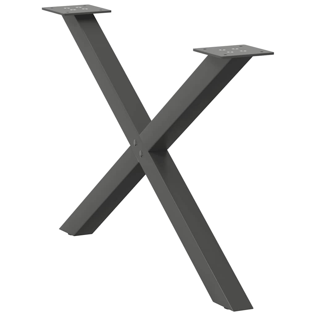 vidaXL Picioare pentru măsuță de cafea în formă de X, 2 buc., antracit, 70x(42-43) cm, oțel vidaXL Picioare pentru măsuță de cafea în formă de X, 2 buc., antracit, 70x(42-43) cm, oțel