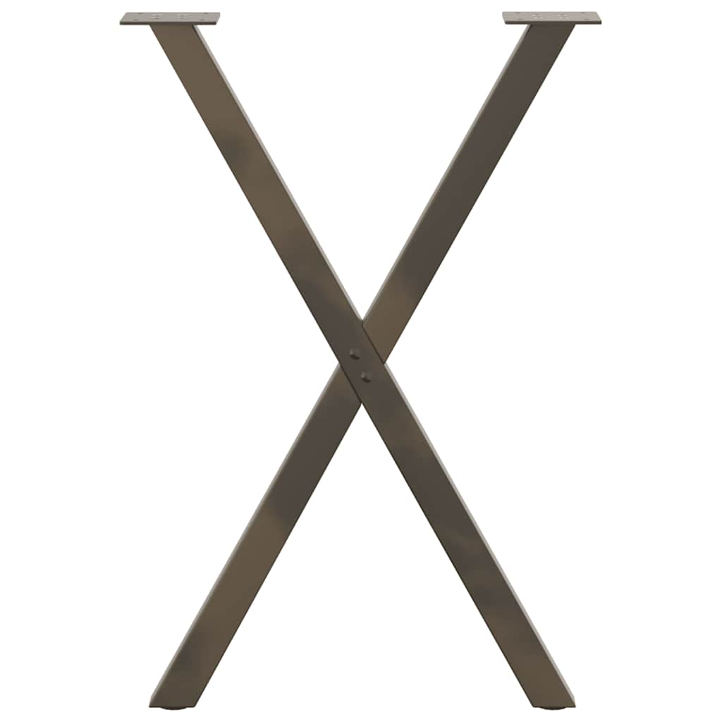 vidaXL Picioare de masă în formă de X, 2 buc., oțel natural, 50x(72-73) cm