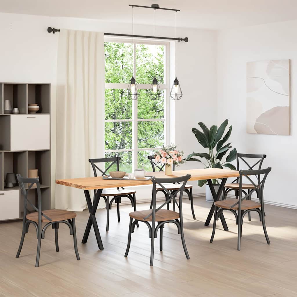 vidaXL Picioare de masă în formă de X, 2 buc., negru, 57x(72-73) cm, oțel vidaXL Picioare de masă în formă de X, 2 buc., negru, 57x(72-73) cm, oțel