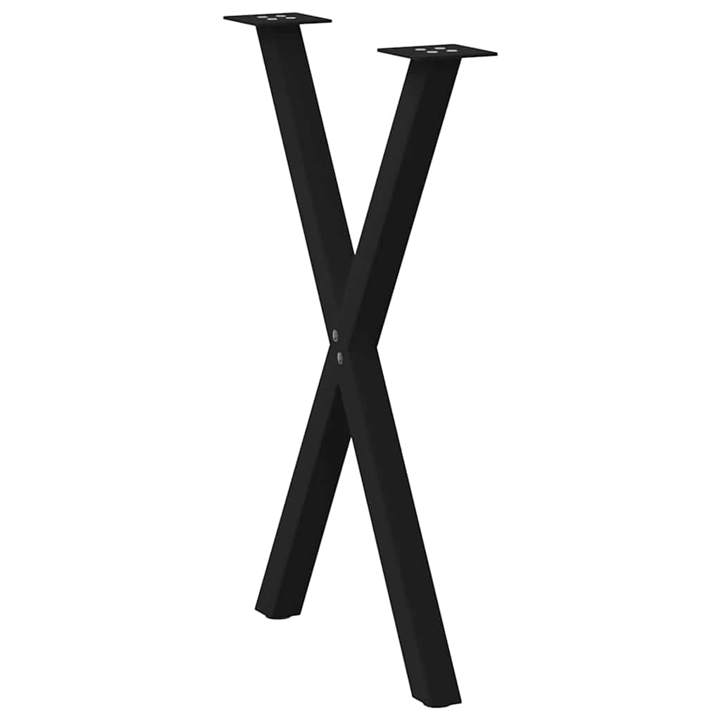 vidaXL Picioare de masă în formă de X, 2 buc., negru, 57x(72-73) cm, oțel vidaXL Picioare de masă în formă de X, 2 buc., negru, 57x(72-73) cm, oțel