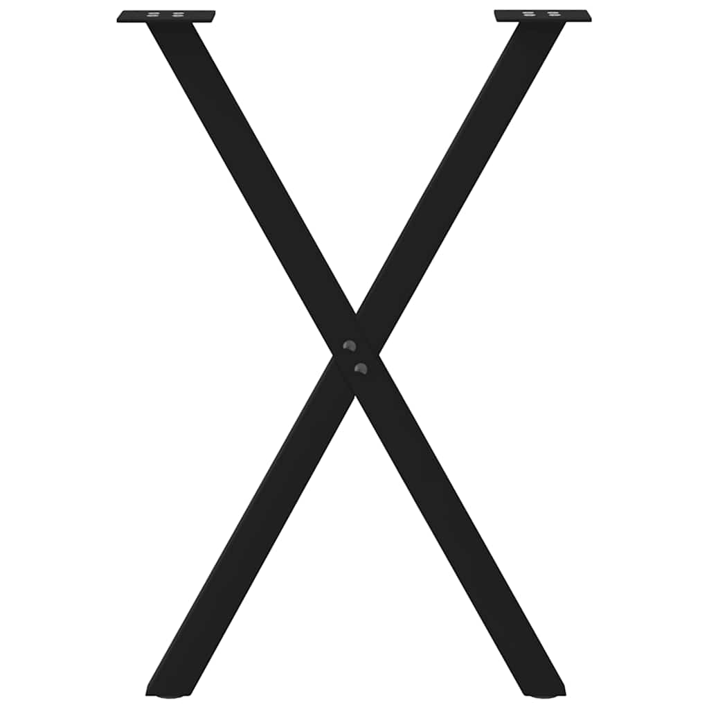 vidaXL Picioare de masă în formă de X, 2 buc., negru, 57x(72-73) cm, oțel vidaXL Picioare de masă în formă de X, 2 buc., negru, 57x(72-73) cm, oțel
